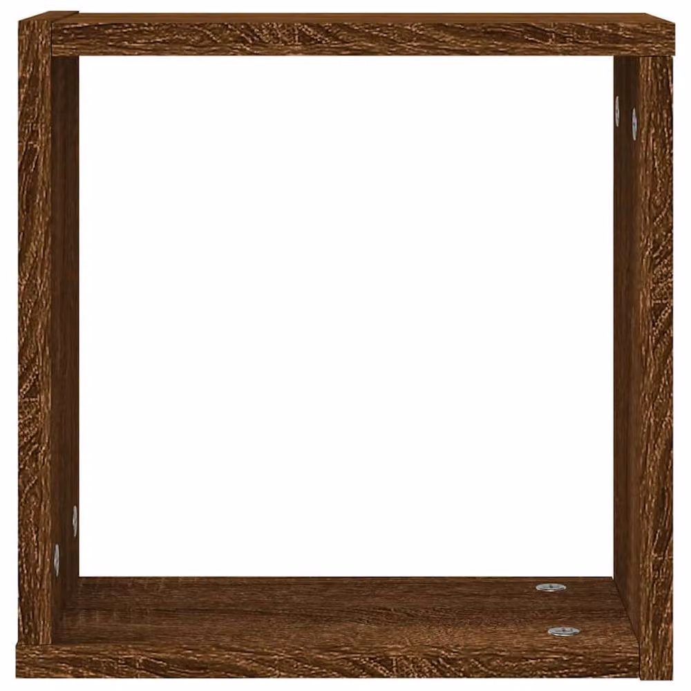 Berkfield Home Wall Mounted Cube Shelves, 2 Pack, Brown Oak, W/D/H: 30 x 15 x 30 cm – 5