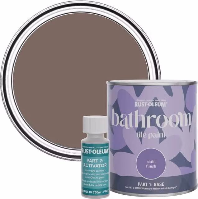 Rust-Oleum Bathroom Tile Paint in Satin Finish, Brown, 0.75 l