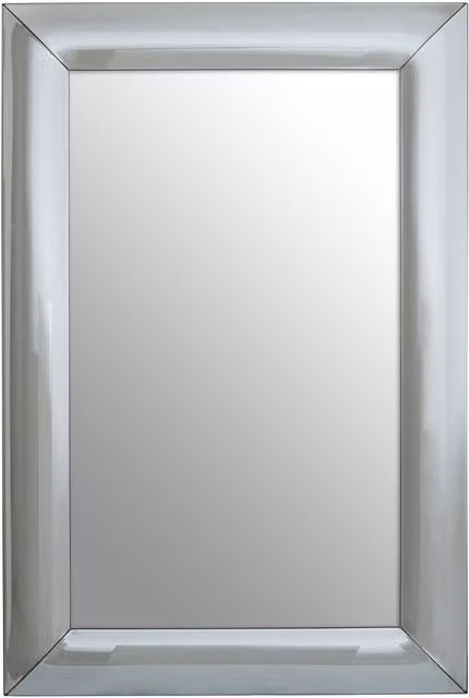 Orsina Art Deco Rectangular Wall Mirror with Silver Panelled Wood Frame – 1