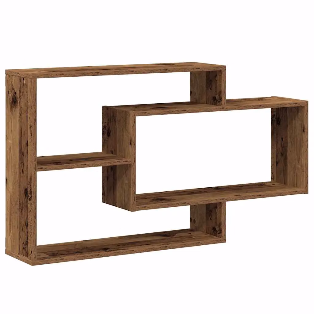 Berkfield Home Rustic Old Wood Wall Shelf in Brown, W/D/H: 104 x 20 x 58.5 cm – 2