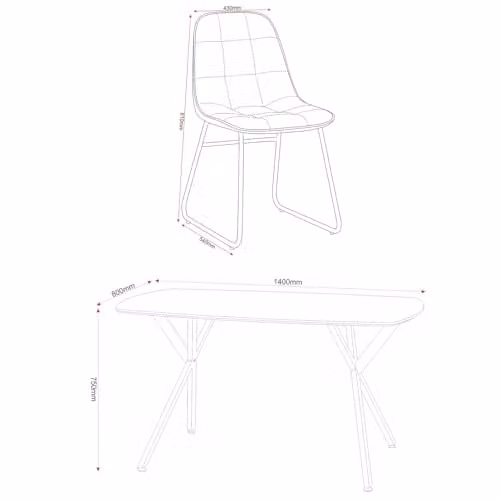 Seconique Athens Rectangular Dining Set with 4 Lukas Chairs in Oak and Grey – 2