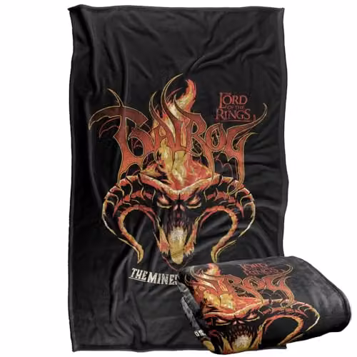 Warner Bros. Lord of the Rings Moria Balrog Flames Super Soft Fleece Throw Blanket, Multicolour, W/D/H: 91 x 36 x 147 cm