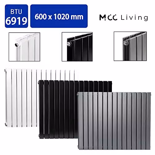 MCC Direct Anthracite Designer Flat Panel Double Central Heating Radiator, H: 60 cm, W: 102 cm, D: 10 cm – 2