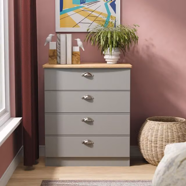 Ready Assembled 2 U Albert 4 Drawer Chest in Dark Grey – 1