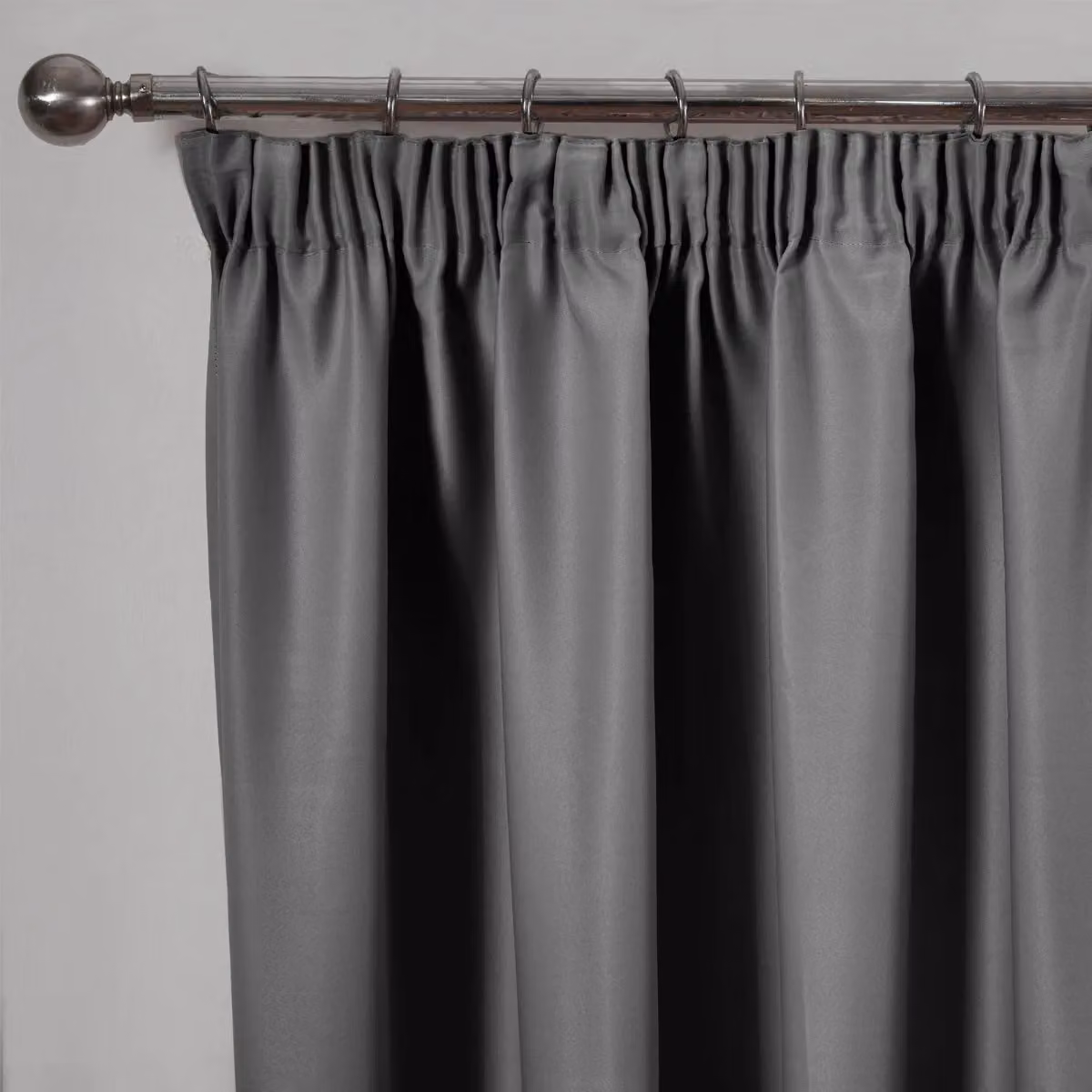 OHS Thermal Blackout Pencil Pleat Curtains in Anthracite Grey, Width: 228 cm, Drop: 228 cm – 2