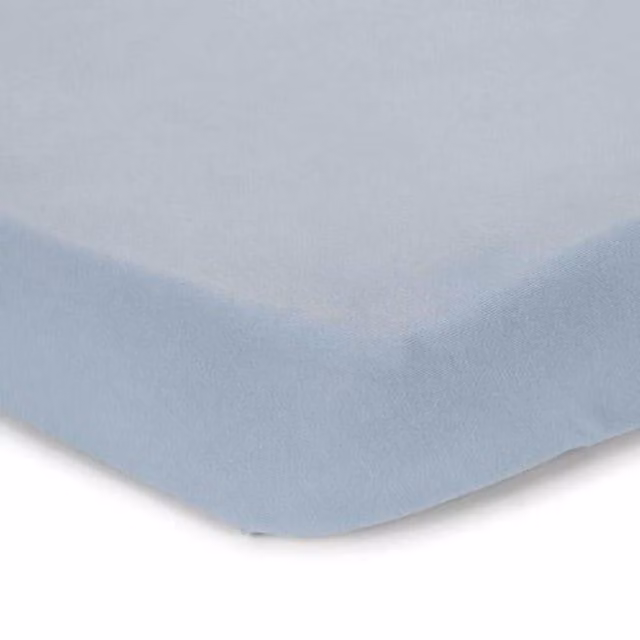 Little Dutch Organic Cotton Single Fitted Sheet in Blue, W/D/H: 90 x 200 cm