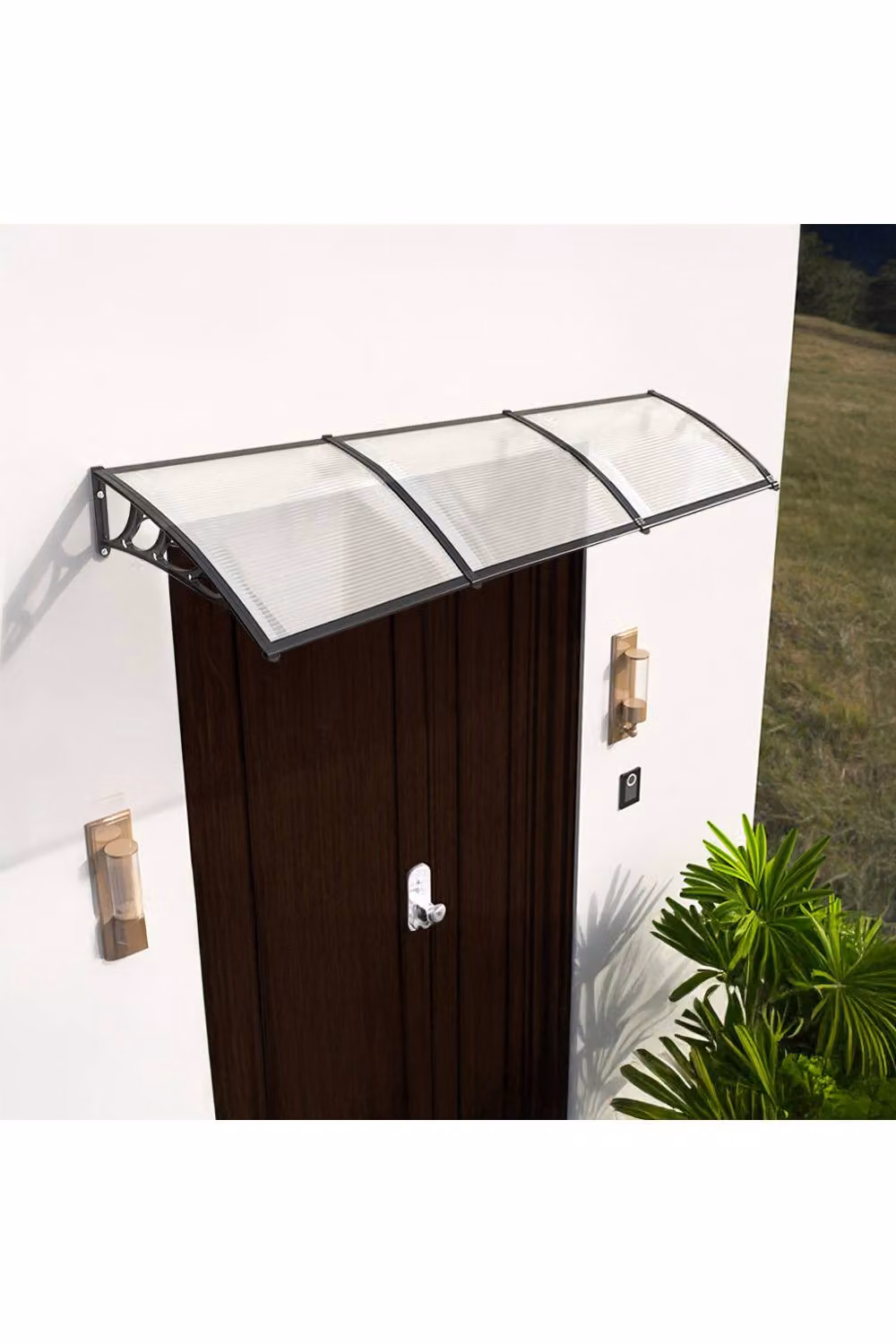 Garden Sanctuary Transparent Window and Door Awning Canopy with Brackets, W: 270 cm, D: 28 cm, H: 28 cm – 2