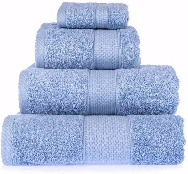 Homescapes Blue Turkish Cotton Towel, 500 GSM, Soft and Quick-Drying