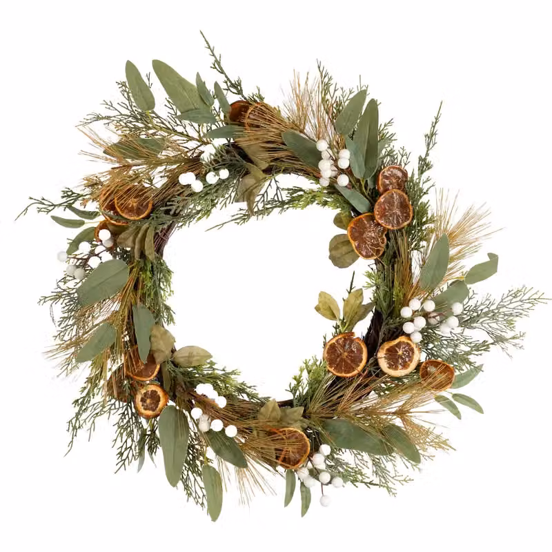 Scottish Everlastings Ltd Multicolour Rustic Christmas Wreath with Orange Slices, Diameter: 50 cm – 2