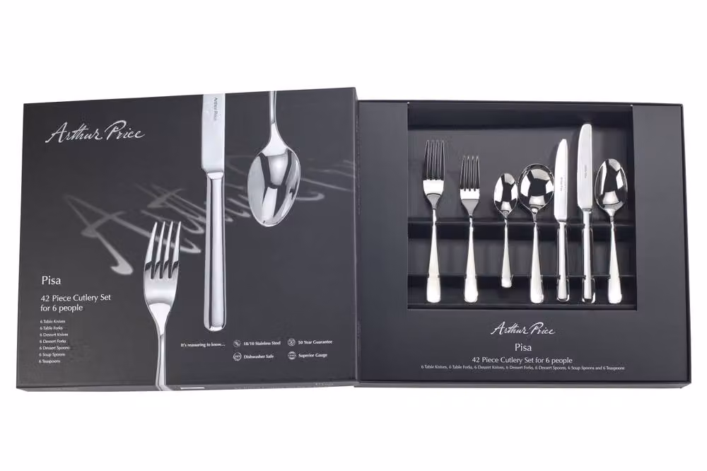 Arthur Price Signature Pisa 42 Piece Stainless Steel Cutlery Set in Silver for 6 People – 4