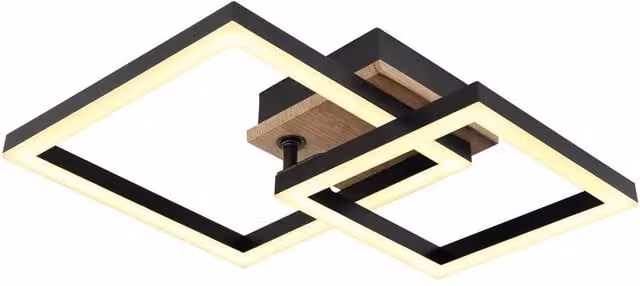 Netlighting Bard Integrated LED Semi Flush Ceiling Light in Matt Black with Warm White 3000K Light – 1