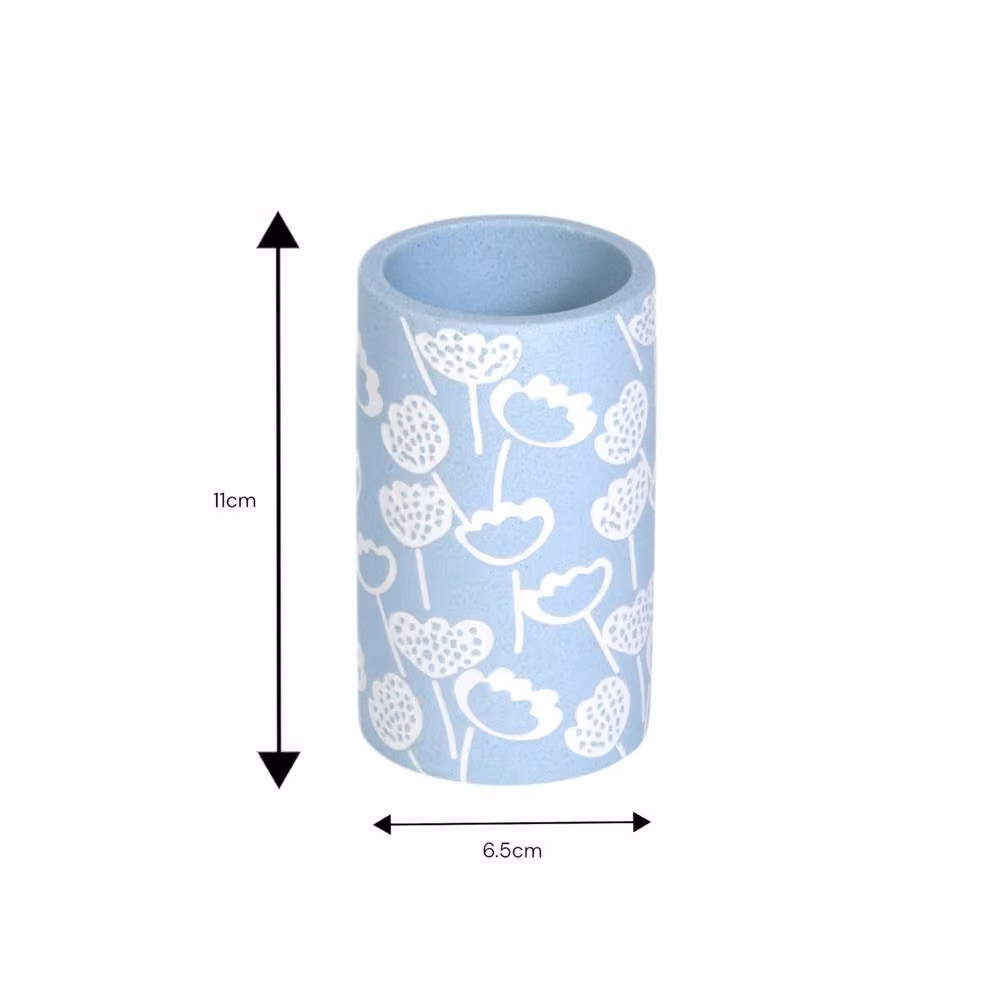 Showerdrape Buttercup Light Blue Floral Tumbler – 2