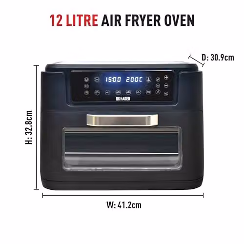 Haden 12L Digital Air Fryer in Black, 2400W with Hot Air Function and Dishwasher Safe Parts – 2