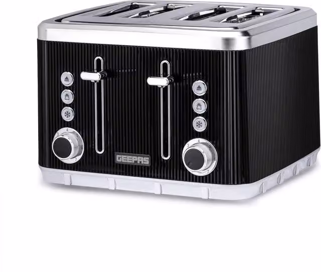 Geepas Arcus 4 Slice Toaster, 1860W, Black – 4