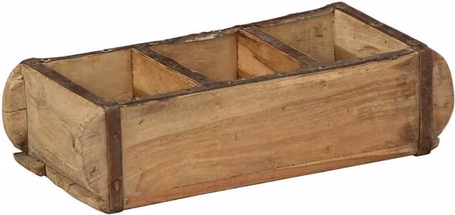 Berkfield Home Set of 4 Reclaimed Solid Wood Trays in Brown, W/D/H: 30 x 14 x 9 cm – 1