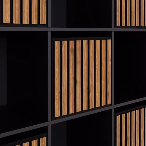 GFW Kube 3x3 Cube Storage Unit in Black and Walnut Effect – 4