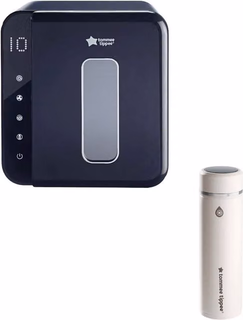 Tommee Tippee Ultra UV 3-in-1 Electric Steriliser and GoPrep Formula Feed Maker Bundle, Black