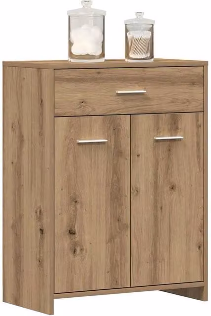 Berkfield Home Artisan Oak Bathroom Cabinet in Brown, W/D/H: 60 x 33 x 80 cm – 1