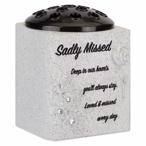 VFM e-Store Memorial Flower Pot Ornament in Grey, W/D/H: 14 x 13.5 x 14 cm – 1