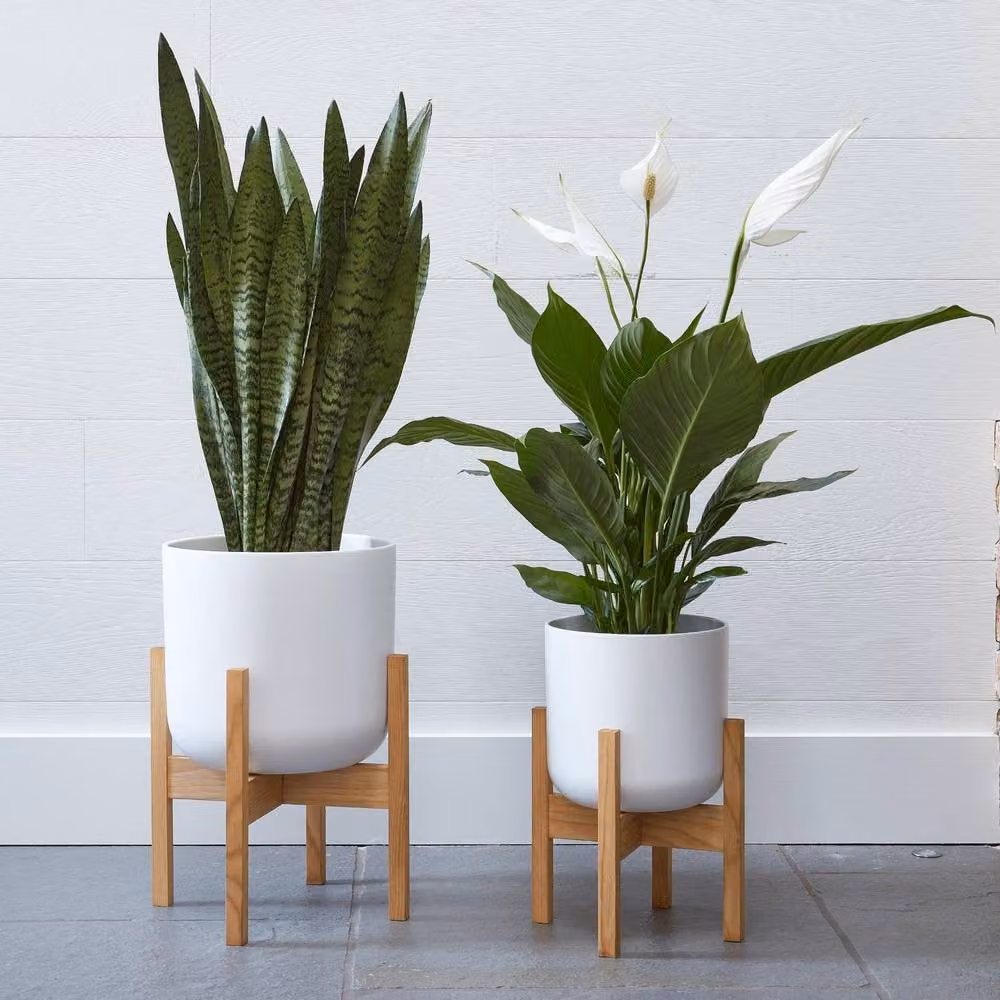 Ivyline Lisbon Plant Pot, White, H: 26 cm, D: 26 cm – 2
