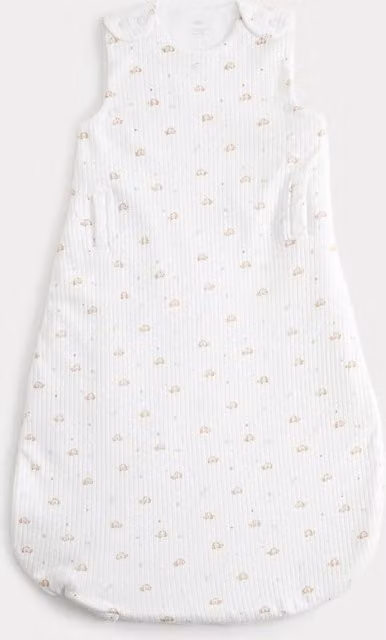 M&S Pure Cotton 1.5 Tog Adaptive Sleeping Bag for Babies 0-3 Years, White