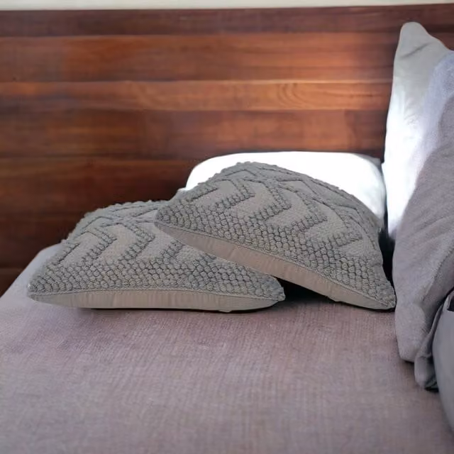 Artisan Furniture Alda Grey Graphic Square Cushion Set of 2
