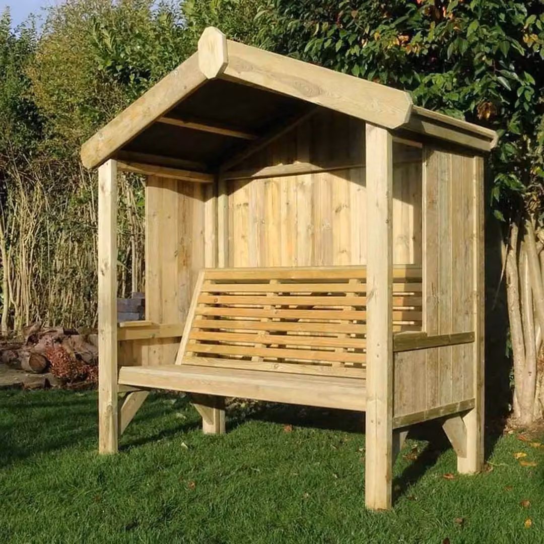 Churnet Valley Garden Furniture Ltd Cottage Arbour Wooden Bench for Three Adults in Brown W/D/H: 205 x 170 x 90 cm – 3