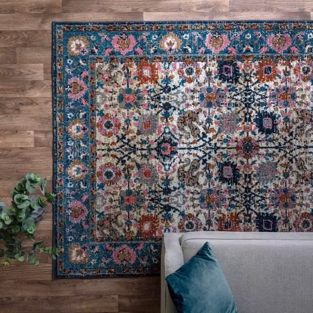 The Rug Shop UK Traditional Persian Oriental Area Rug in Beige and Multicolour, W: 195 cm, D: 290 cm