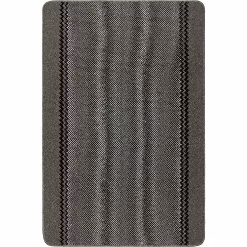 THE RUGS Machine Washable Non-Slip Grey Bordered Area Rug, W: 180 cm, D: 67 cm – 4