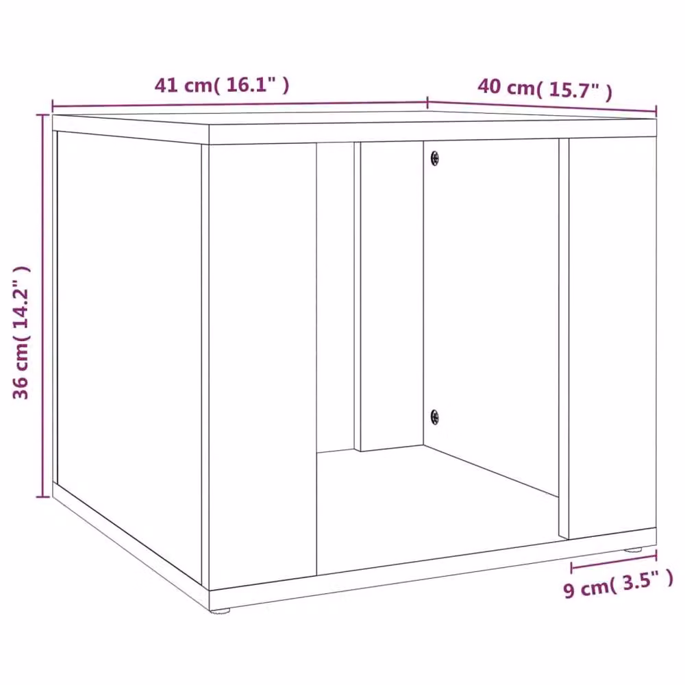 Berkfield Home Elegant Bedside Table in Concrete Grey, W/D/H: 41 x 40 x 36 cm – 5