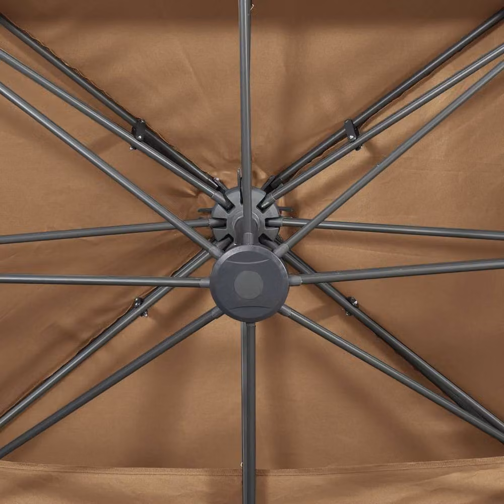 Berkfield Home Durable Cantilever Garden Parasol with Double Top in Beige, W/D/H: 400 x 300 x 274 cm – 4