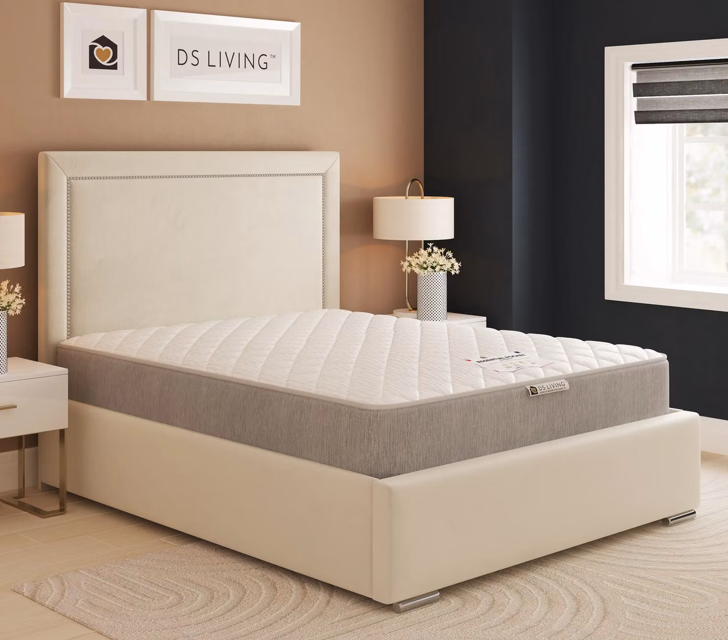 DS Living Luxe Essentials Medium Pocket Sprung Mattress in Grey, W/D/H: 140 x 200 x 25 cm – 4