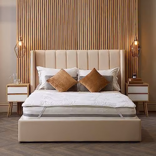 Snuggledown White Hollowfibre Mattress Topper, W/D/H: 135 x 190 cm – 2