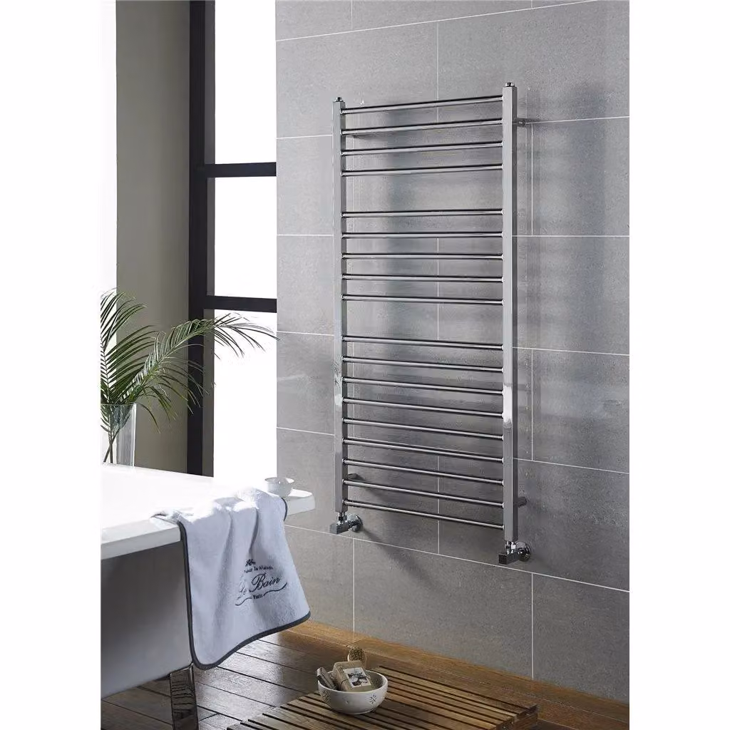 Clifton Stainless Steel Horizontal Bathroom Towel Radiator in Silver, H 80 cm x W 50 cm – 2