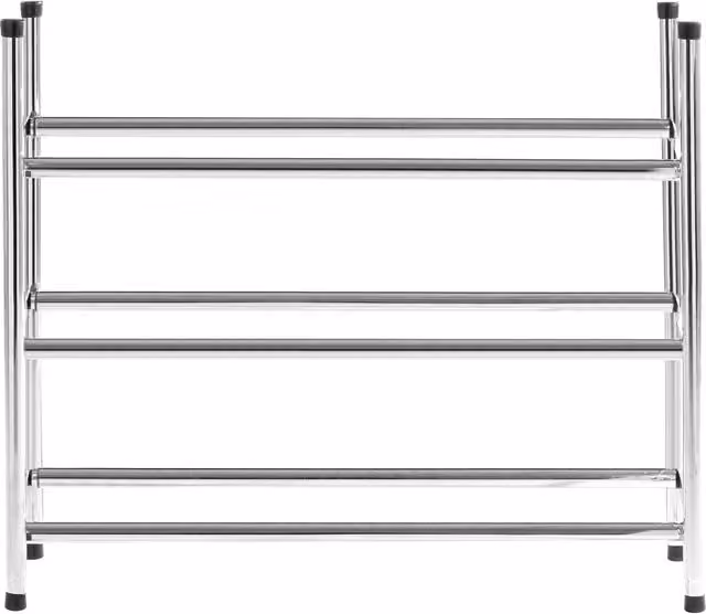 Maison by Premier Orsina Three-Tier Metal Shoe Rack in Silver