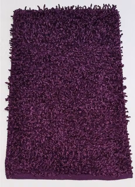 Rapport Home Oxford Shaggy Polycotton Super Absorbent Rug, Purple, W: 88 cm, D: 55 cm