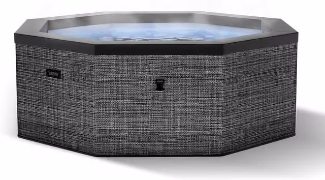 Wave Spas Wave Como 6-Person Inflatable Foam Hot Tub with Integrated Heater and 90 Jets in Dark Grey