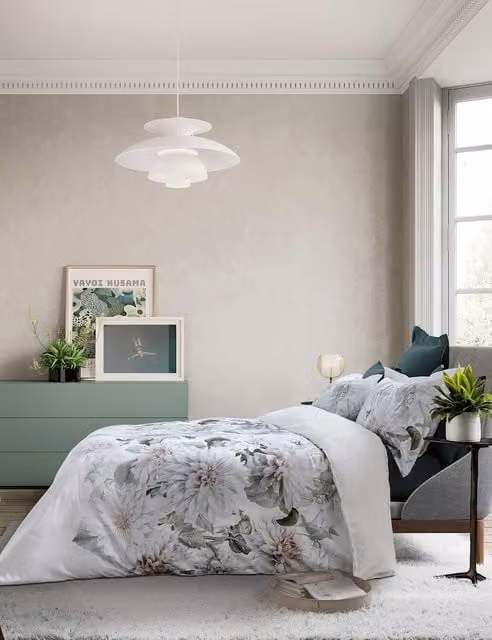 Ted Baker Clove Floral Pure Cotton Bedding Set, White, W: 140 cm x L: 200 cm