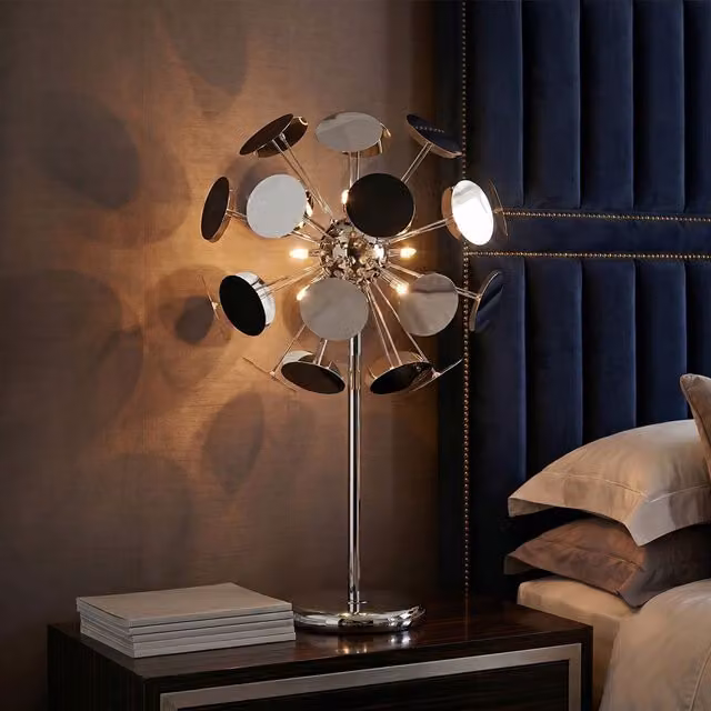Orsina Disc Table Lamp in Chrome Silver – 2