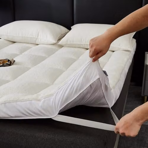 Ezysleep White Microfibre and Sherpa All Seasons Mattress Topper, W/D/H: 120 x 200 x 10 cm – 3