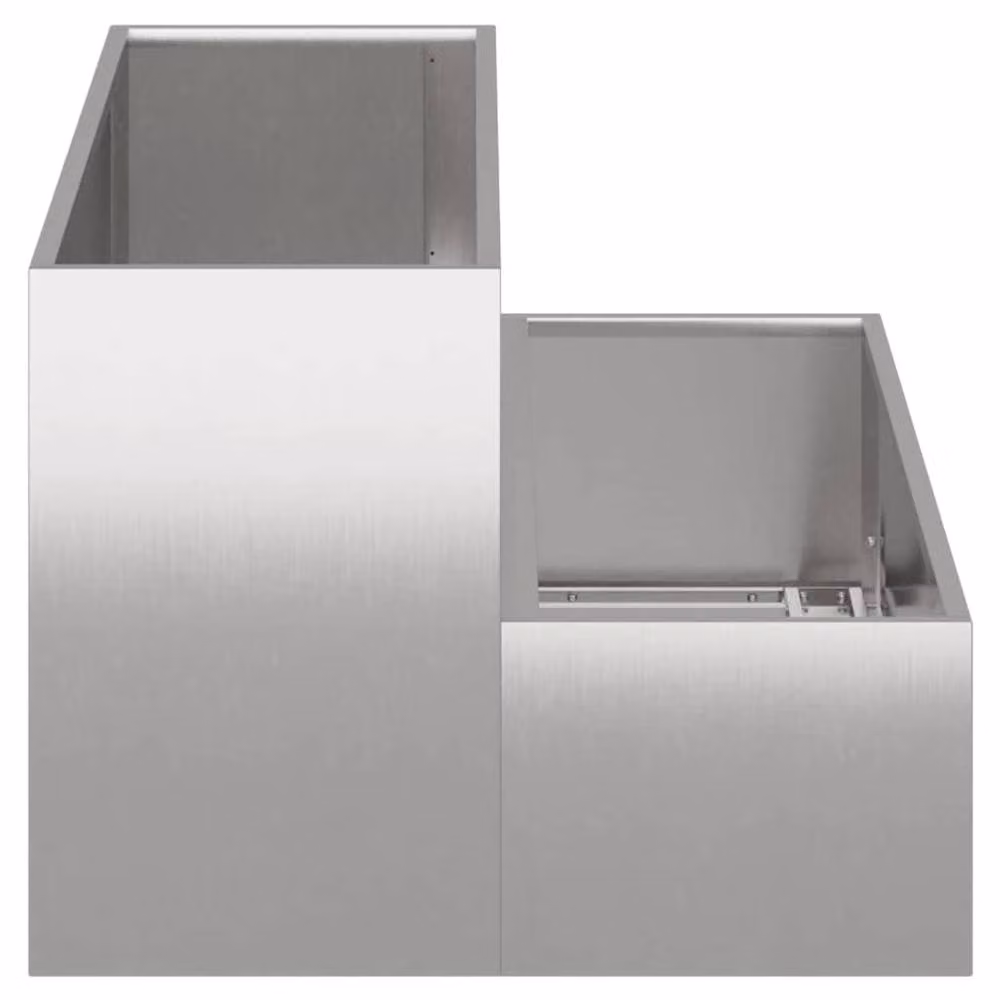 Berkfield Home Modern 2-Tier Garden Planter in Silver Stainless Steel, W: 100 cm, D: 60 cm, H: 45 cm – 4