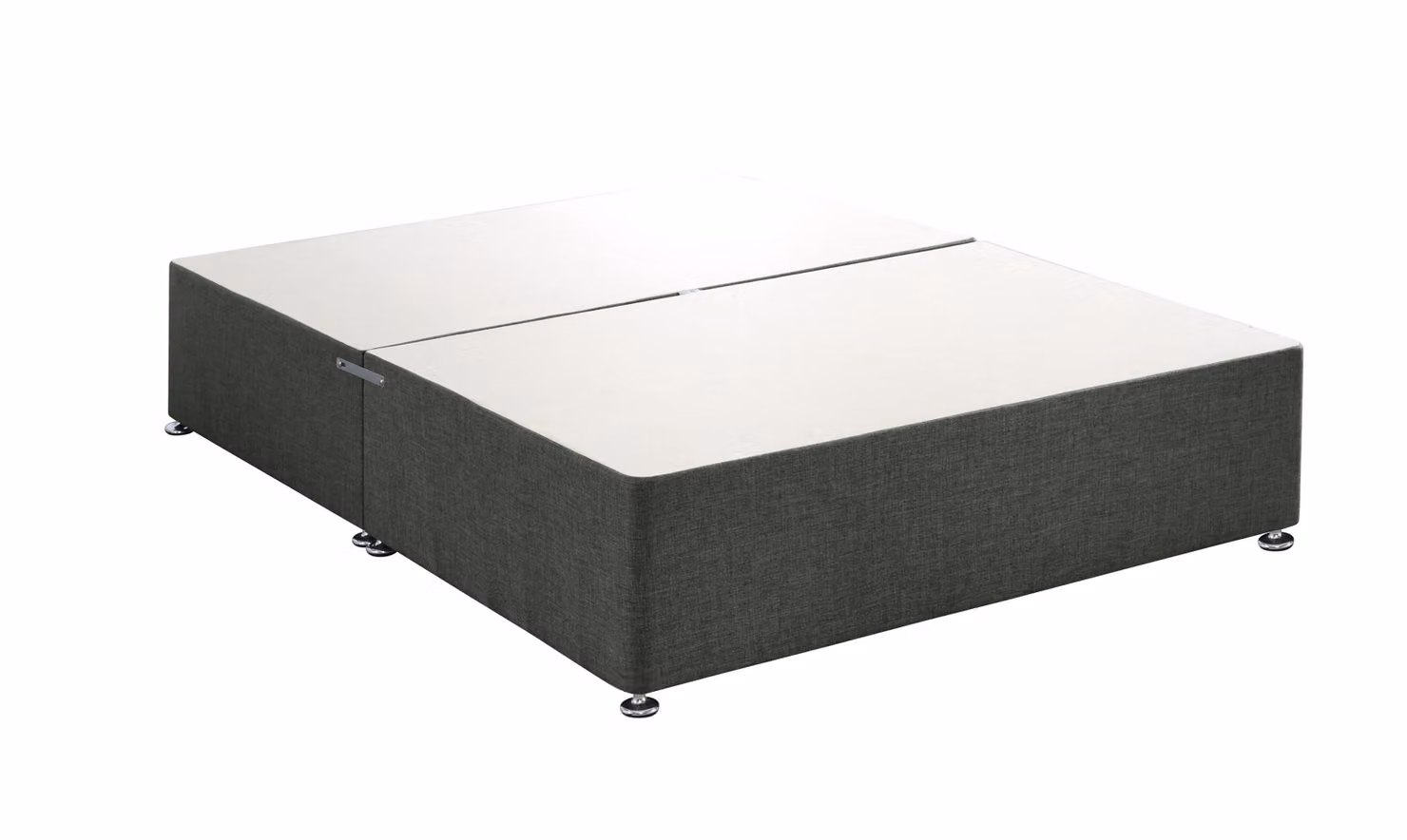 Bedmaster Linen Divan Base in Charcoal, Small Double – 2