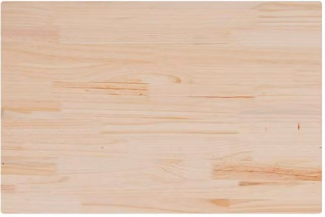 Berkfield Home Rectangular Solid Wood Pine Table Top in Light Tan, W: 80 cm, D: 50 cm, H: 1.7 cm