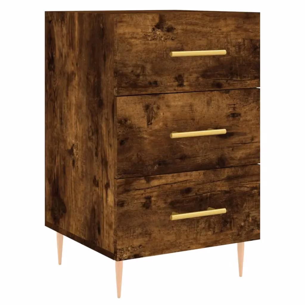 Berkfield Home Bedside Cabinet in Smoked Oak Brown, W/D/H: 40 x 40 x 66 cm – 2
