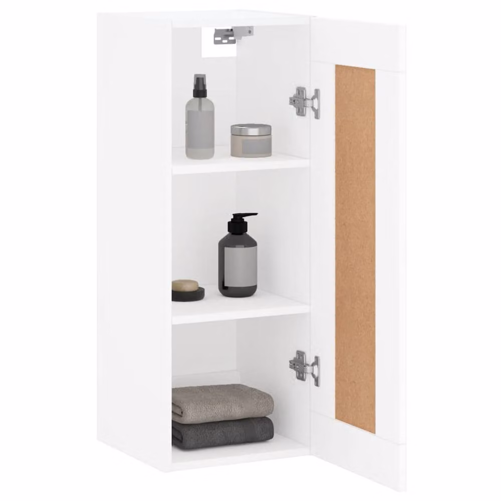 Berkfield Home Wall Mounted Cabinet in White, W/D/H: 34.5 x 34 x 90 cm – 2