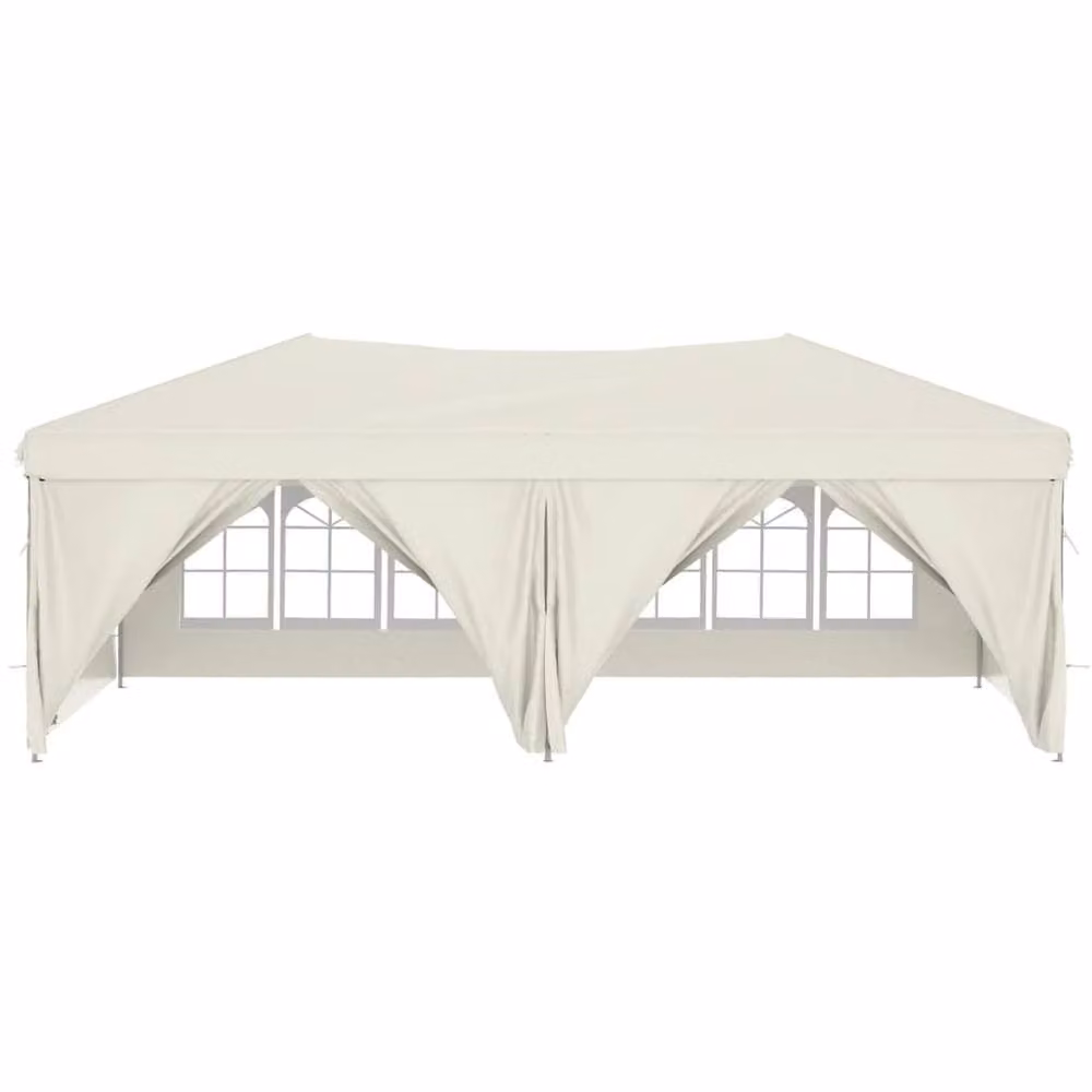 Berkfield Home Folding Party Tent with Sidewalls and Windows, Beige, W: 6 m, D: 3 m, H: 3 m – 2