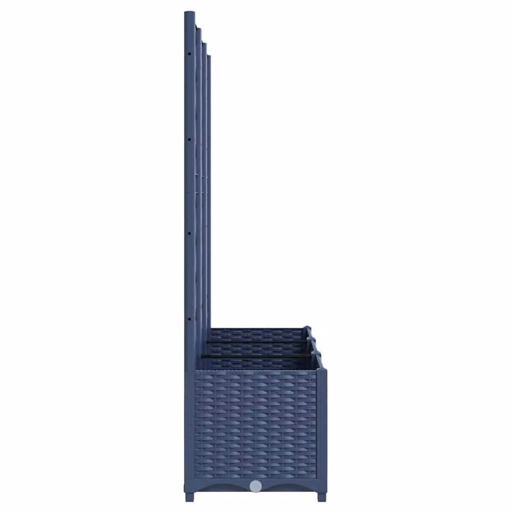 Berkfield Home Garden Planter with Trellis in Dark Grey, W/D/H: 120 x 40 x 136 cm – 4