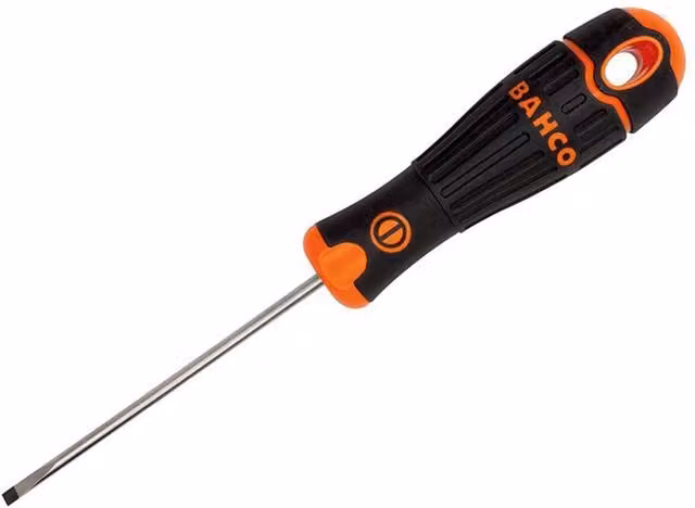Bahco Black Steel Parallel Slotted Tip Screwdriver 4.0 x 250mm