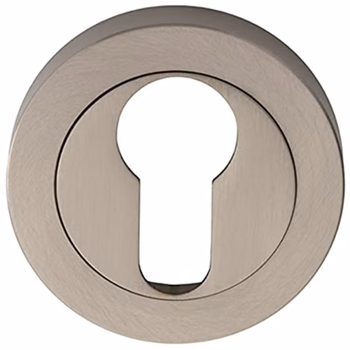 Loops 50mm Euro Profile Escutcheon in Brushed Silver with Concealed Fix
