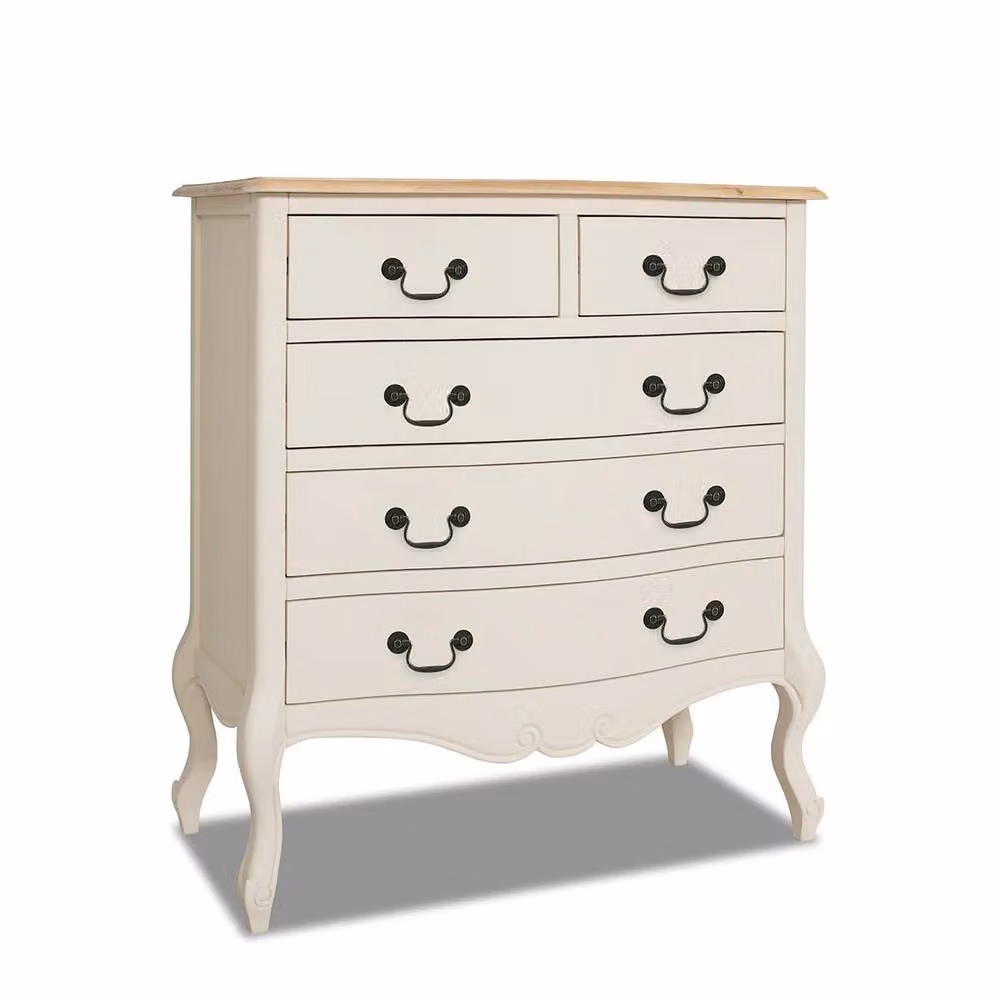 Statement Furniture Juliette Vintage Chic 2 Over 3 Chest of Drawers in Ivory White – 2
